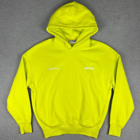 Zara Rhuigi Hoodie Mens Large L Neon Yellow Sweater Sweatshirt Jumper Rhude
